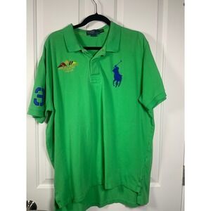 Polo Ralph Lauren Mens XXL Green Big Pony Yacht Club Crest Polo Shirt XXL